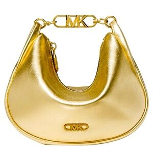 Michael Kors Kendall Metallic Gold pouchette/shoulder bag